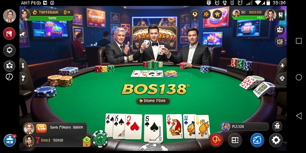 Tampilan gameplay Poker menarik di BOS138.