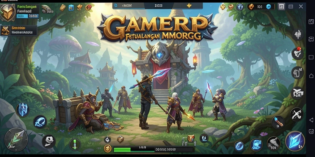 Tampilan gameplay GAMERP yang memukau dalam pertempuran epik.