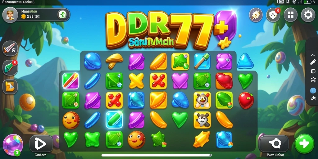 Screenshot menampilkan keseruan gameplay Match-3 IDR77.