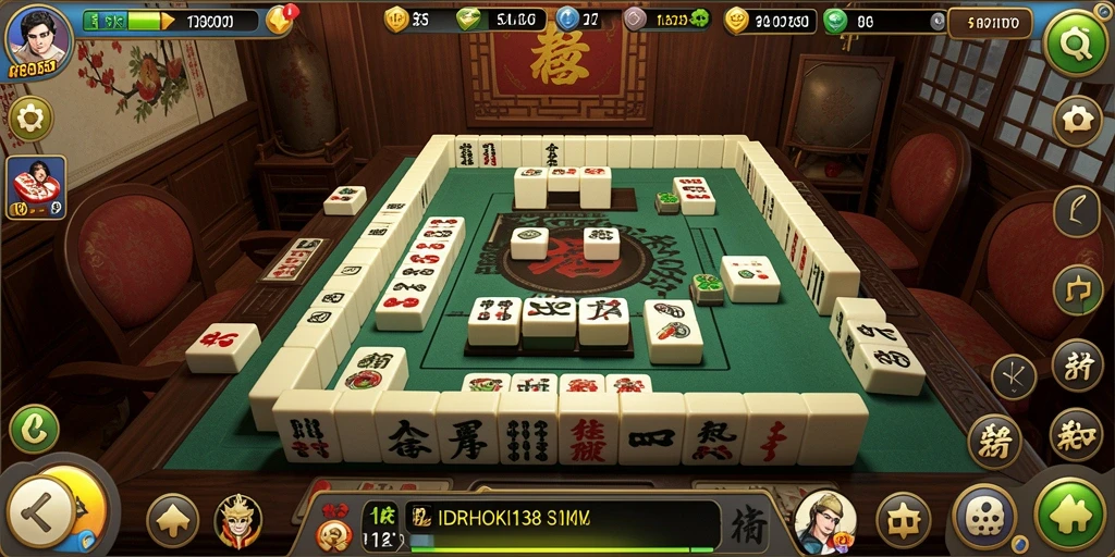 Tampilan gameplay seru dari IDRHOKI138 dengan grafis Mahjong yang menawan.