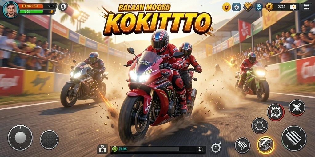 Gameplay seru balapan motor di KOKITOTO.