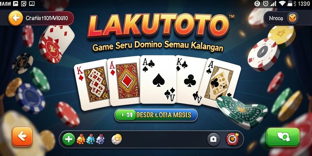 Tampilan gameplay seru dalam LAKUTOTO dengan elemen Domino.