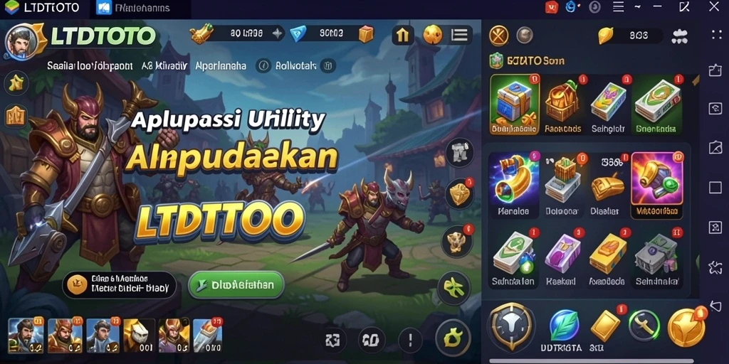 Screenshot LTDTOTO menampilkan antarmuka aplikasi Utility yang intuitif dan modern.