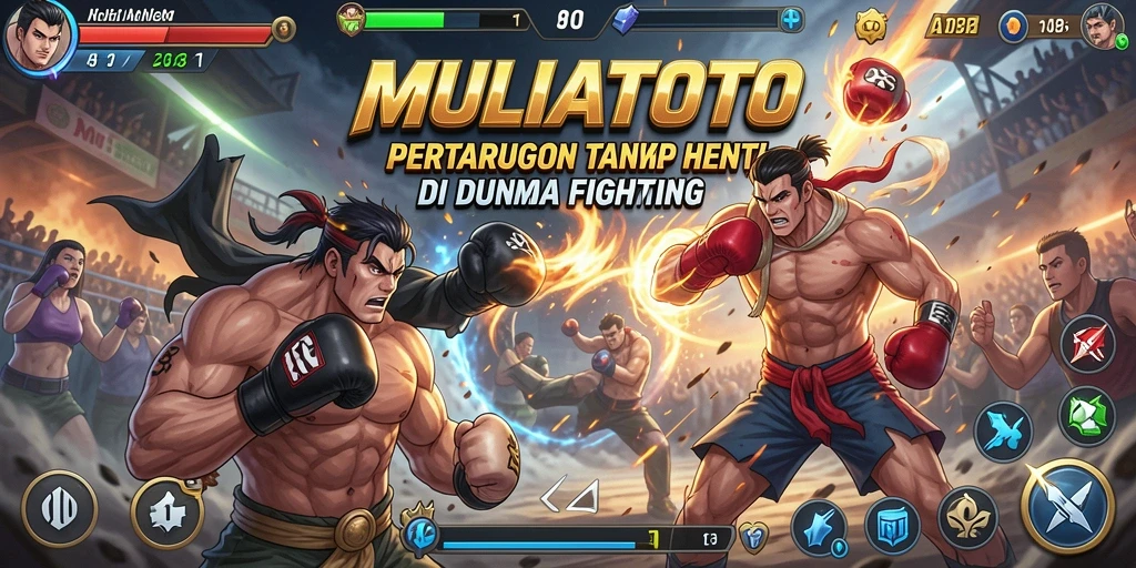 Tampilan aksi pertarungan seru di MULIATOTO yang menegangkan.