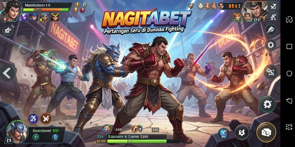 Tangkapan layar utama NAGITABET menampilkan aksi pertarungan intens.