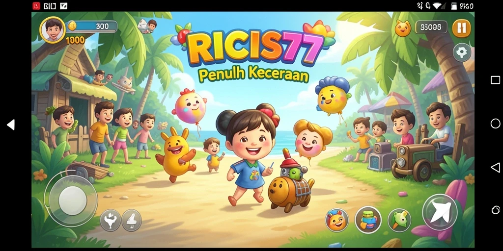 Tampilan gameplay RICIS77 yang menarik dan penuh warna.