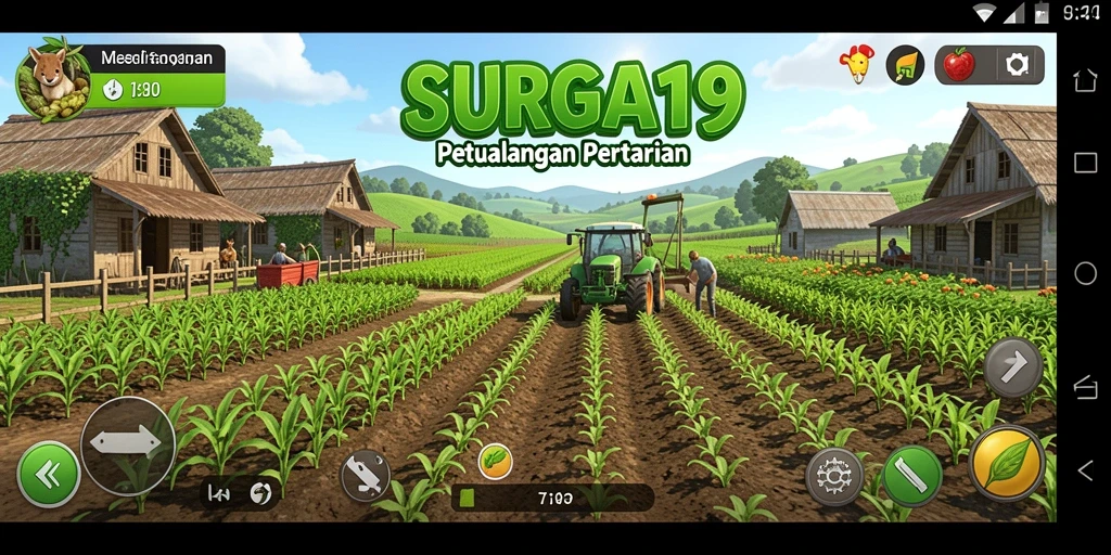 Screenshot SURGA19 menampilkan gameplay bertani yang seru dan interaktif.