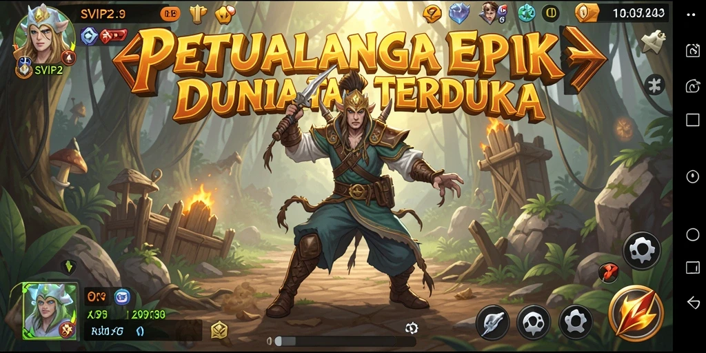 Tampilan gameplay <strong>SVIP2</strong> dengan latar petualangan yang menakjubkan.