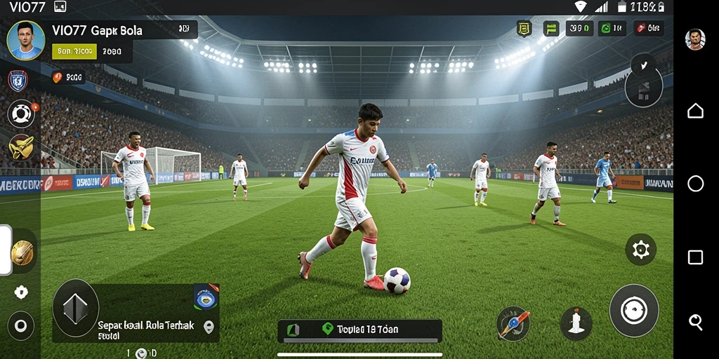 Tampilan gameplay VIO77 dengan aksi sepak bola seru.