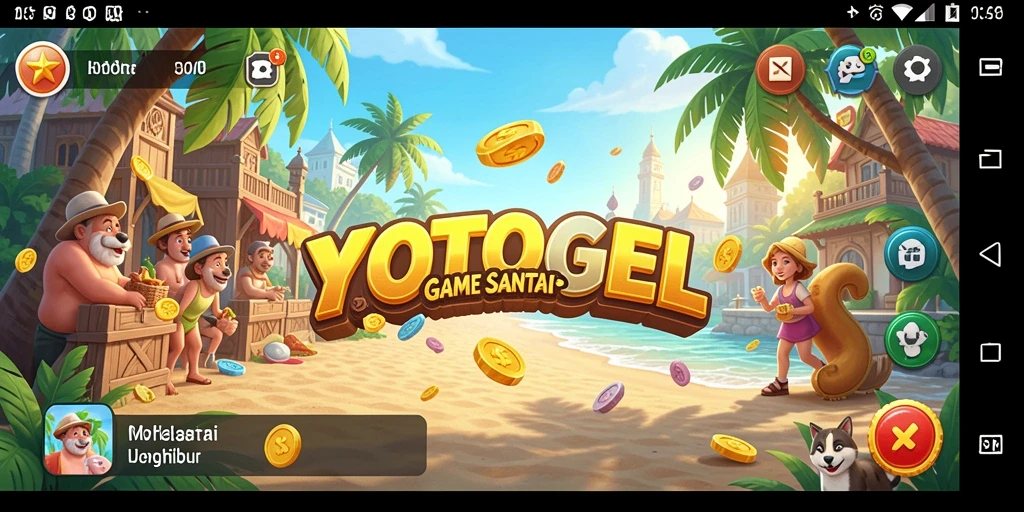 Tampilan gameplay YOTOGEL yang ceria dan santai.